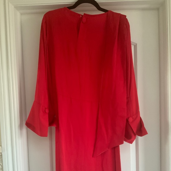 ZARA UTERQUE Red Cocktail Dress with double color belt - Picture 6 of 6
